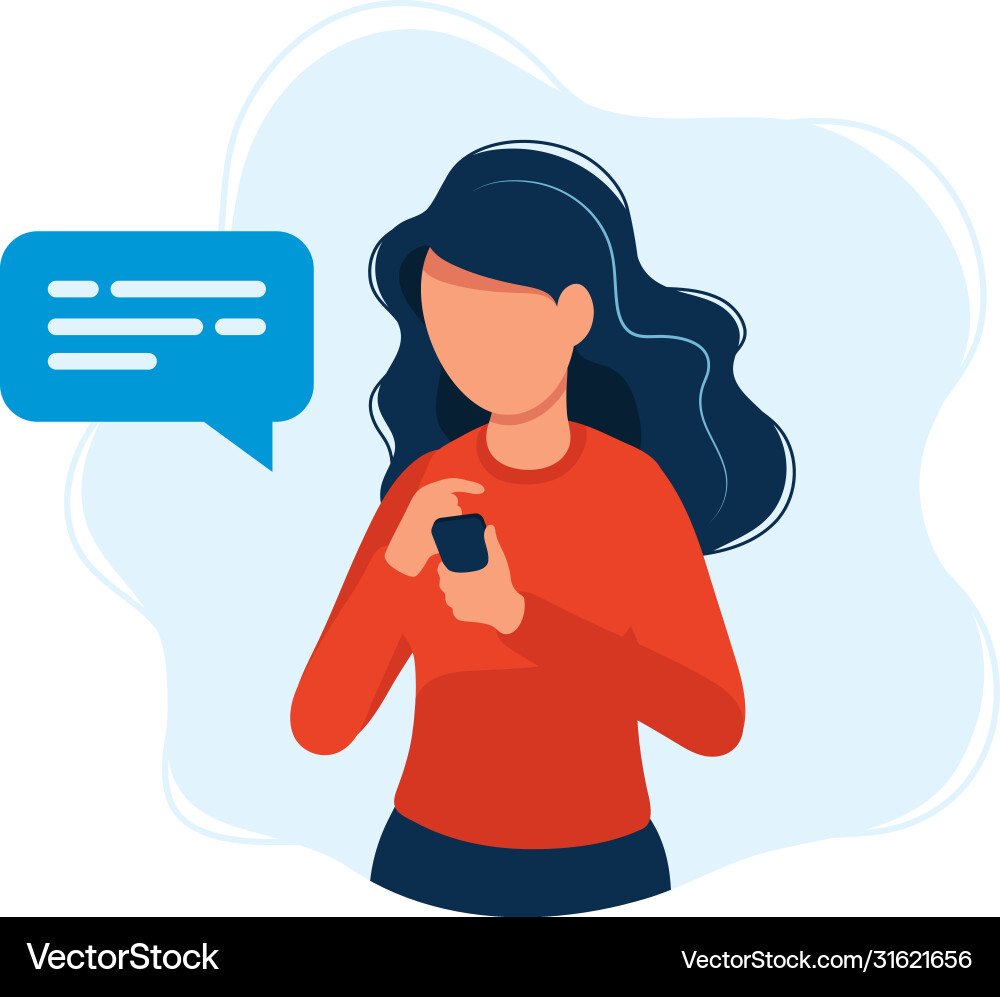 Woman with smartphone concept Woman with smartphone concept vector image
