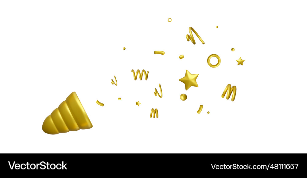 3d party popper explosion firecracker with flying vector image