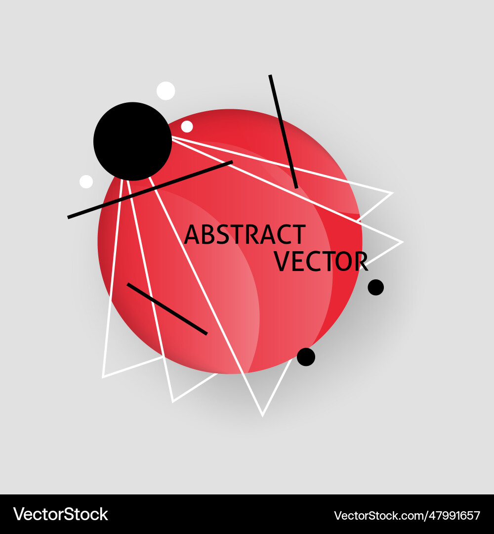 Abstract circle geometric pattern black and red Vector Image