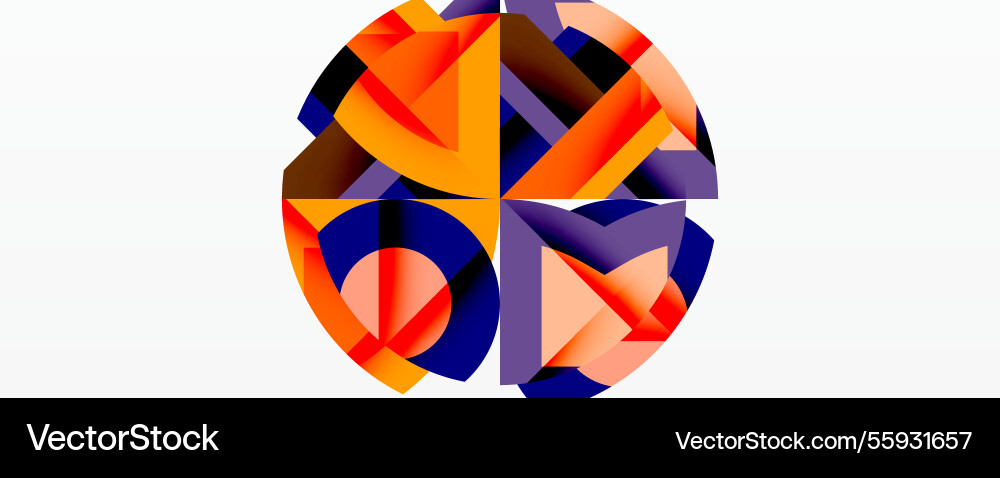 Abstract geometric composition with interlocking Abstract geometric composition with interlocking vector image