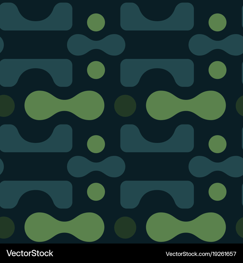 Amazing curvy rounded shapes seamless pattern vector image