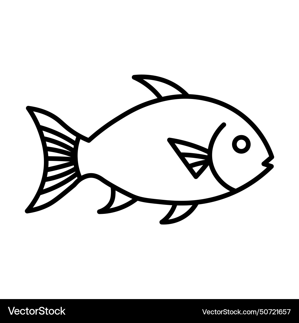 Black fish icon on white background vector image