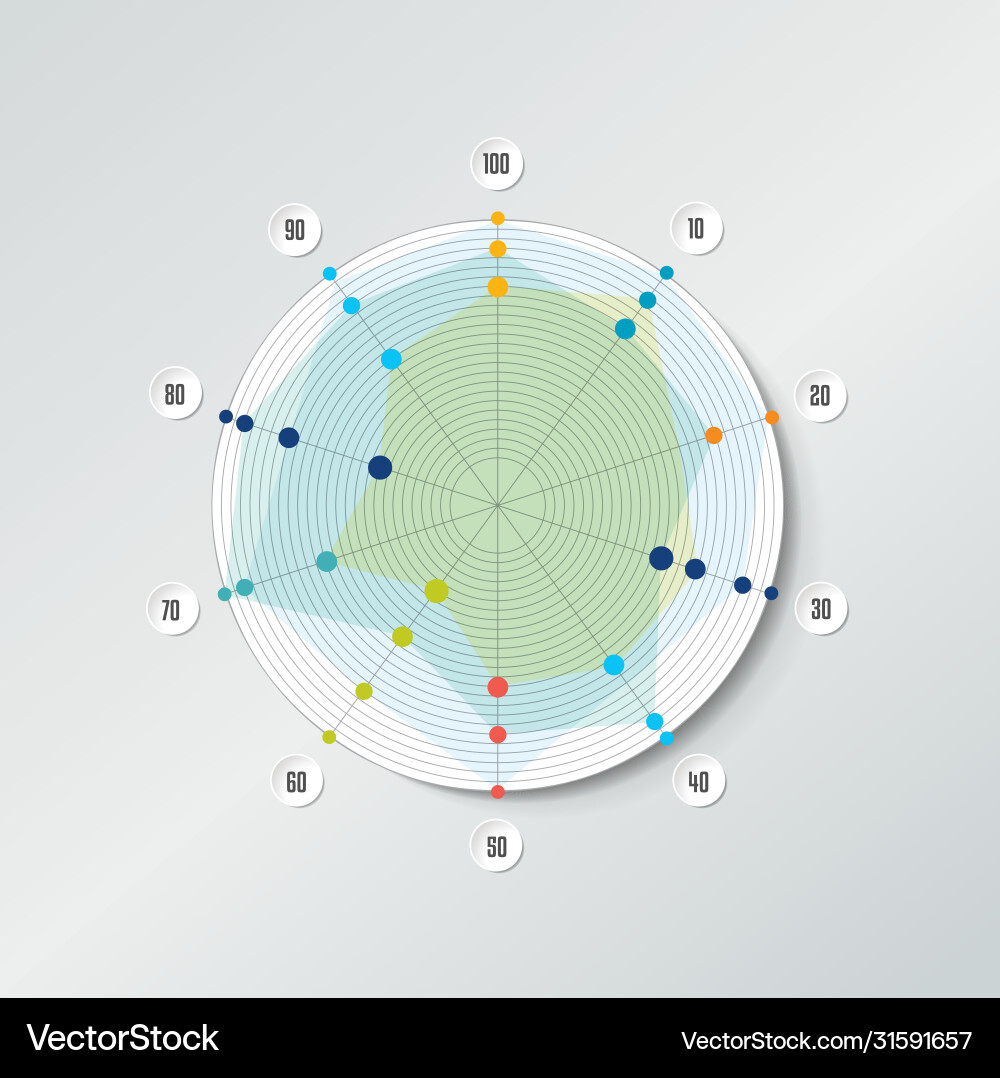 Circle radar spider net chart graph infographics Circle radar spider net chart graph infographics vector image