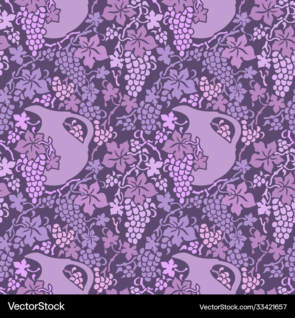 Classical delicate seamless pattern with grapes Classical delicate seamless pattern with grapes vector image