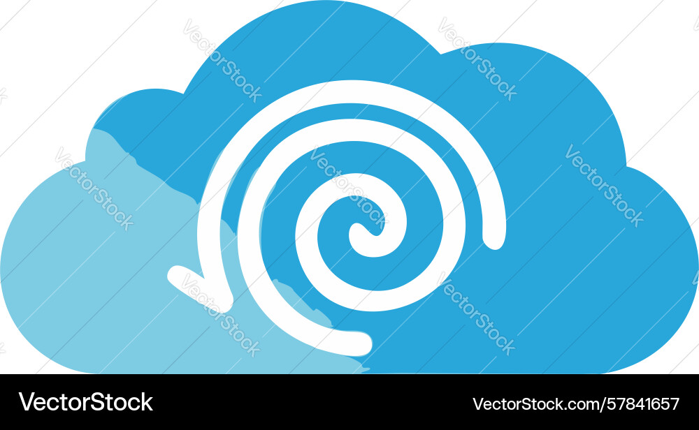 Cloud data spiral icon circular flow design vector image