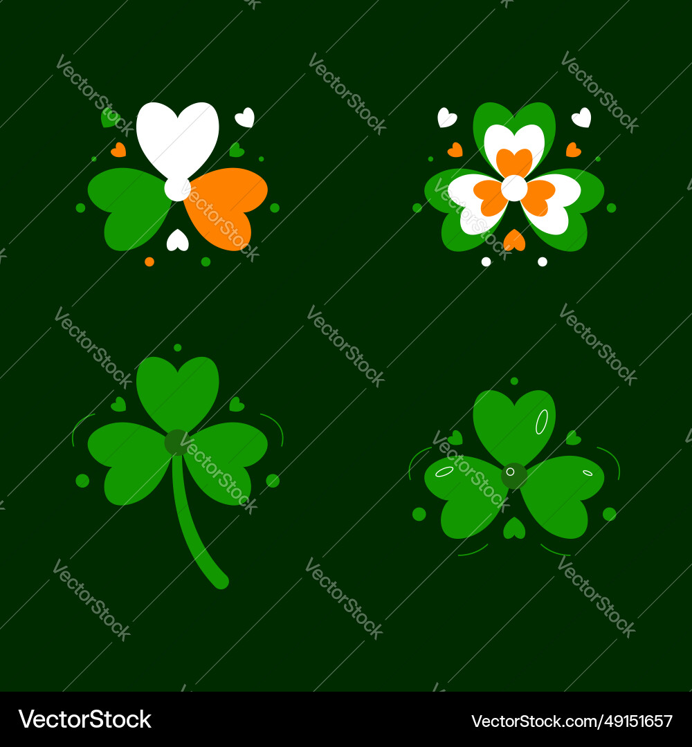 Cloverleaf element design pattern frame collection Vector Image