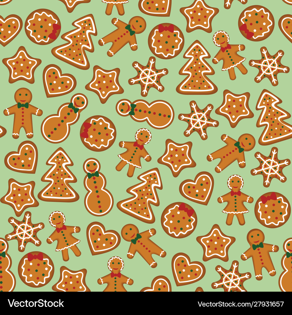 Gingerbread seamless pattern Gingerbread seamless pattern vector image