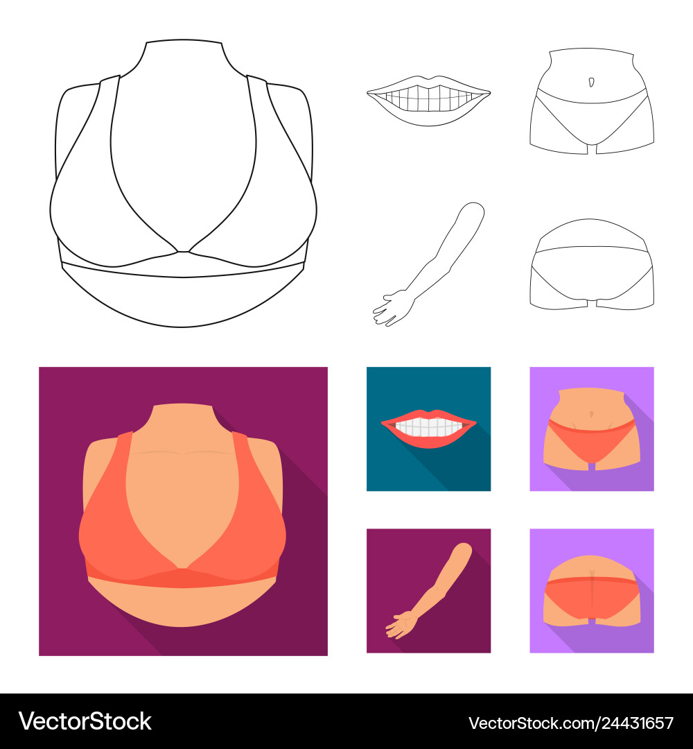 Isolated object of body and part icon set vector image