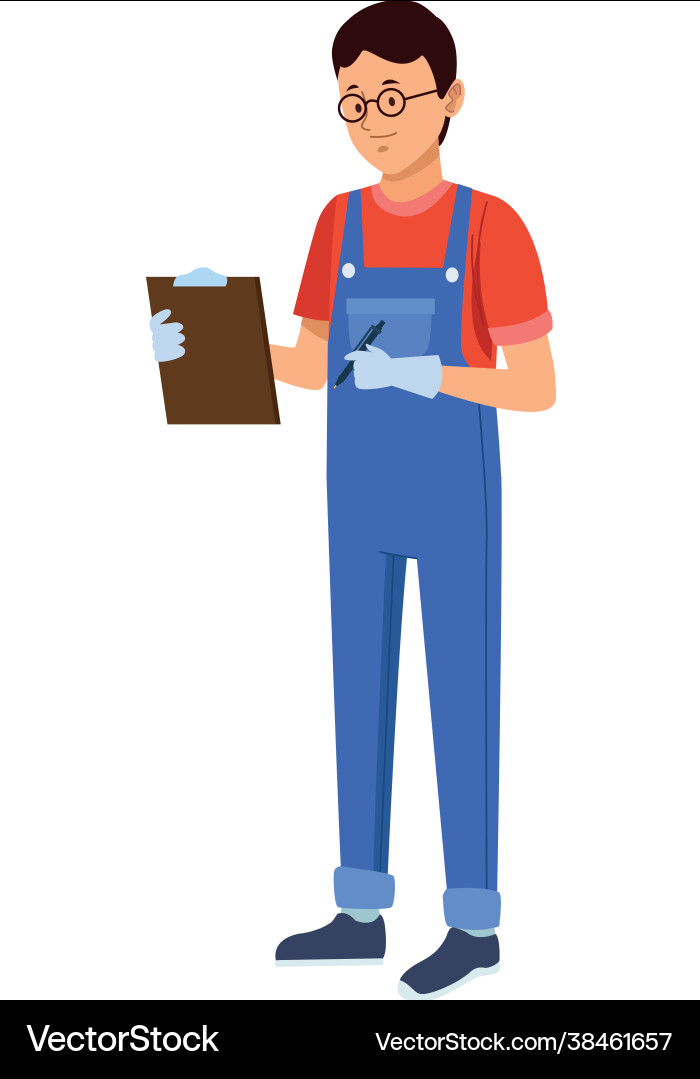 Logistic worker with checklist Vector Image