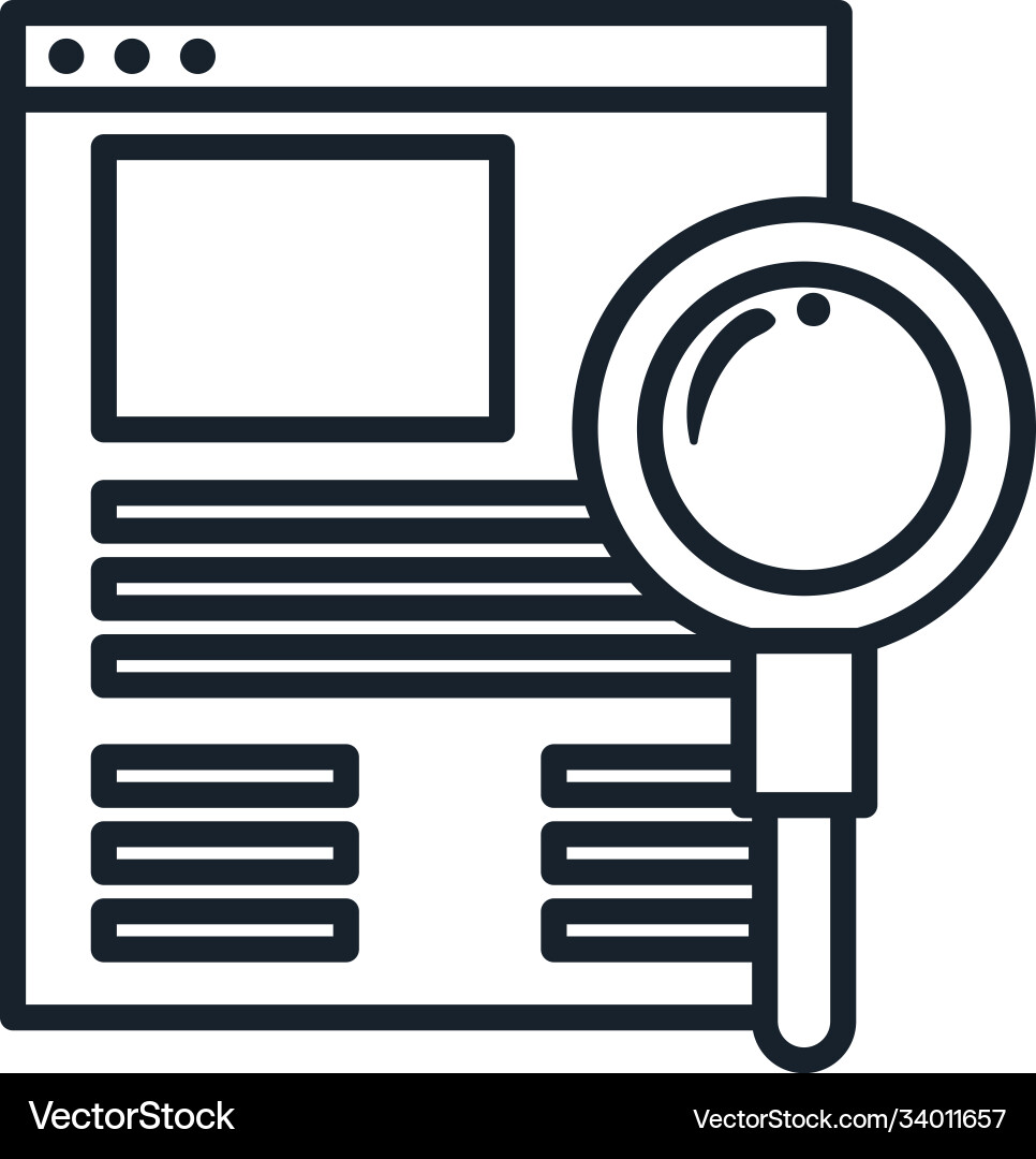 Lupe with website line style icon design Lupe with website line style icon design vector image