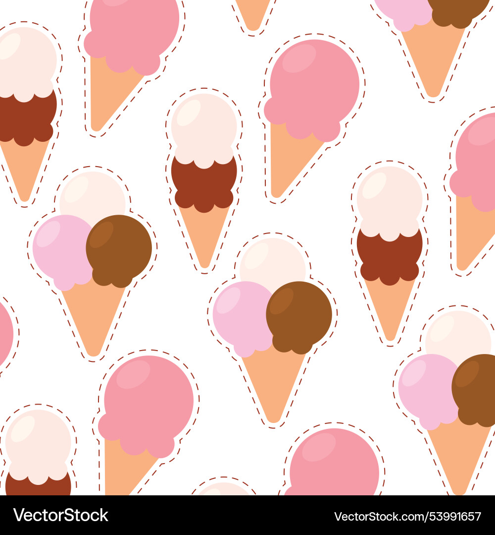 Pattern background with ice cream icons Vector Image