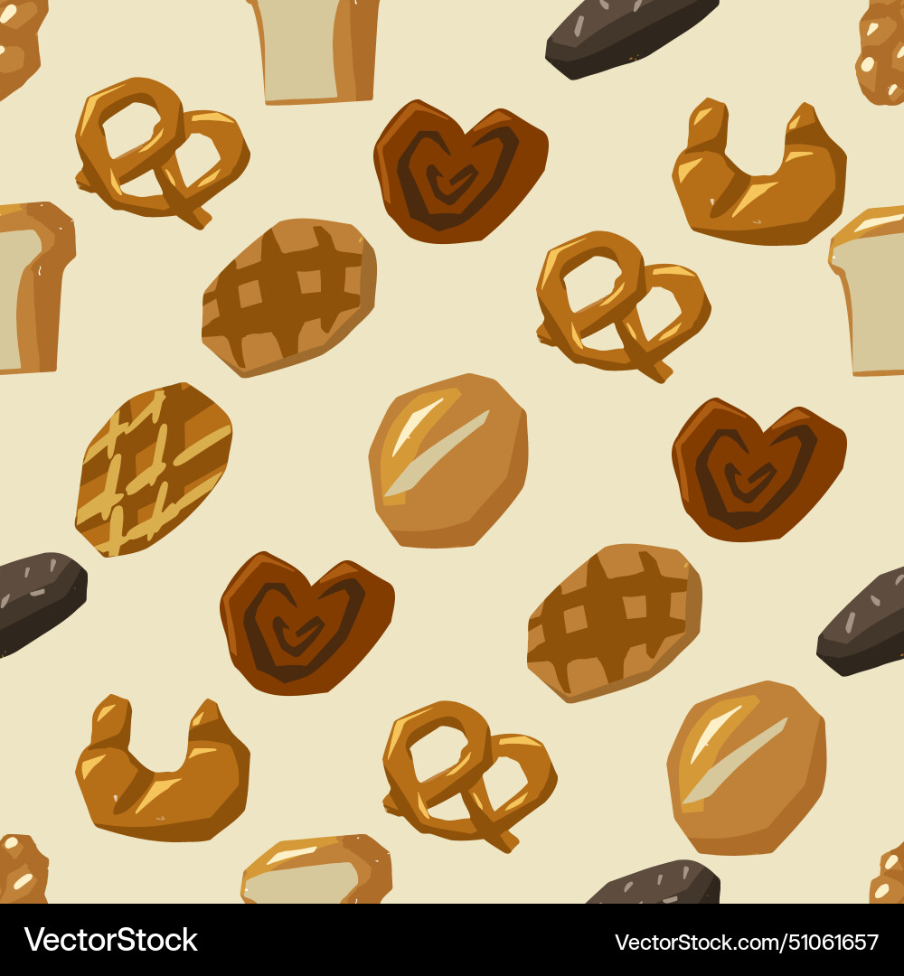Seamless pattern of various bread types waffles Seamless pattern of various bread types waffles vector image