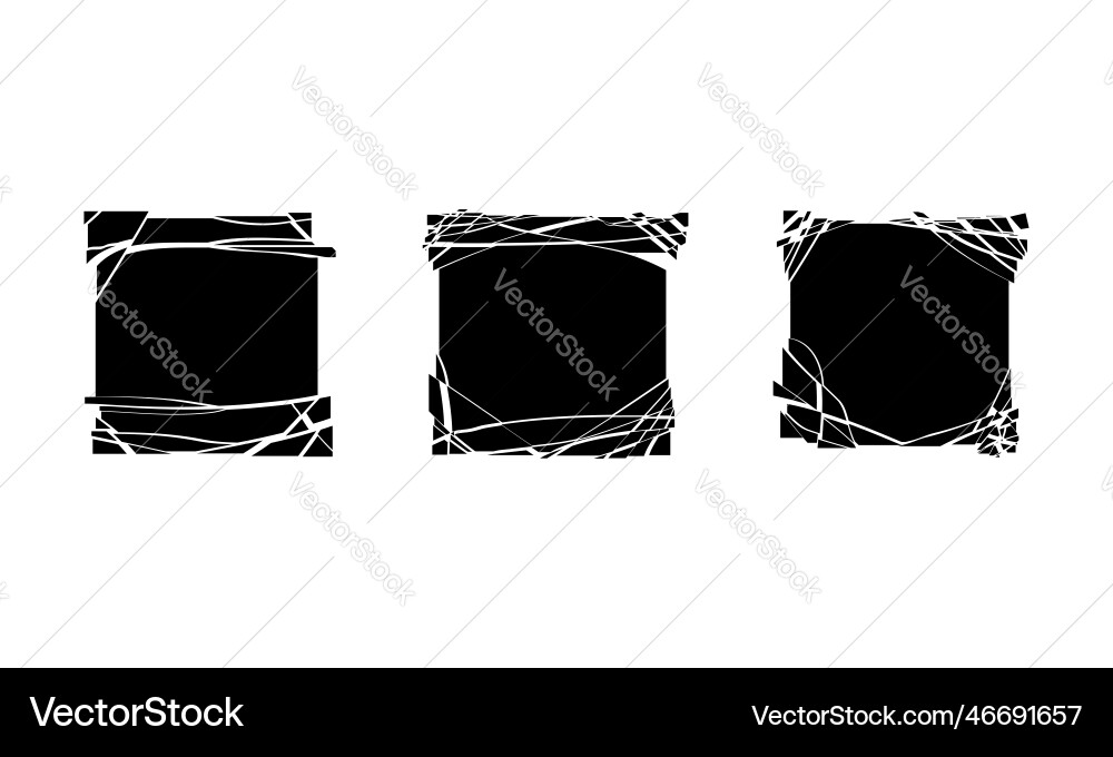 Set black square explode shapes cube broken Set black square explode shapes cube broken vector image