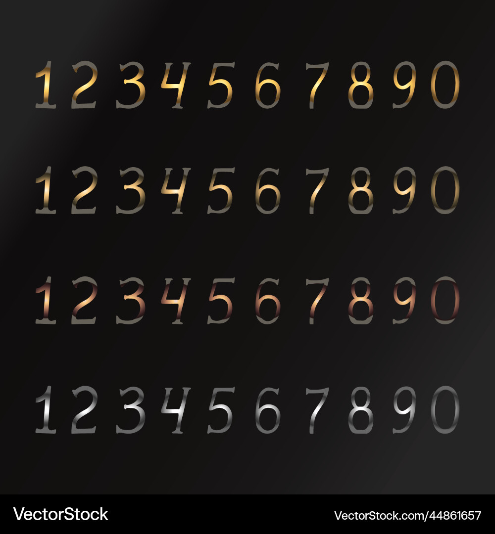 Set of numbers from zero to nine in different vector image
