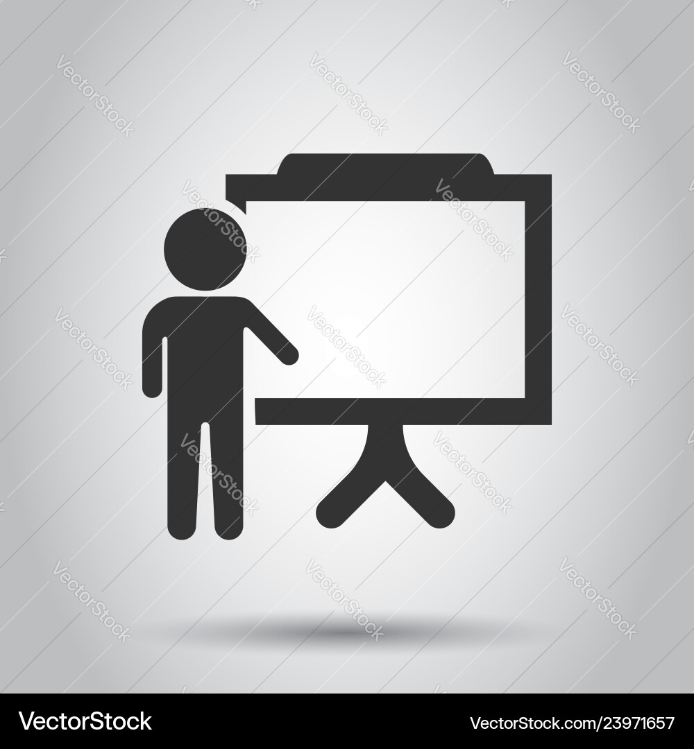 Training education icon in flat style people Training education icon in flat style people vector image