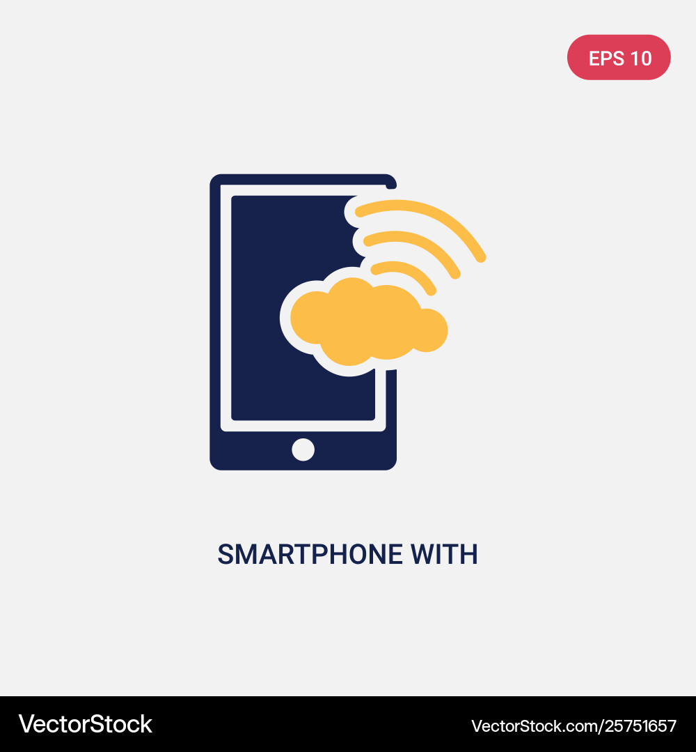 Two color smartphone with wireless connection Two color smartphone with wireless connection vector image