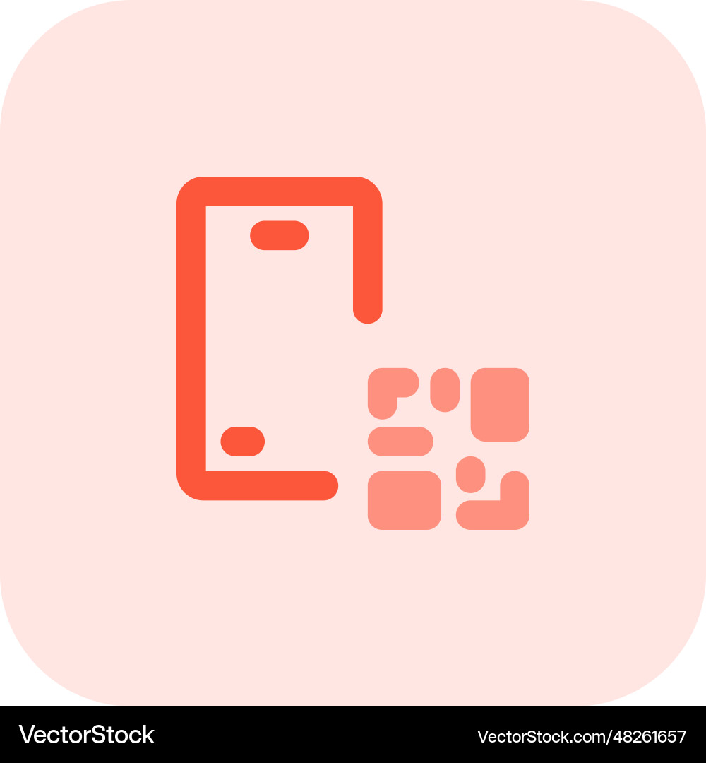 Use of smartphone to scan barcode vector image