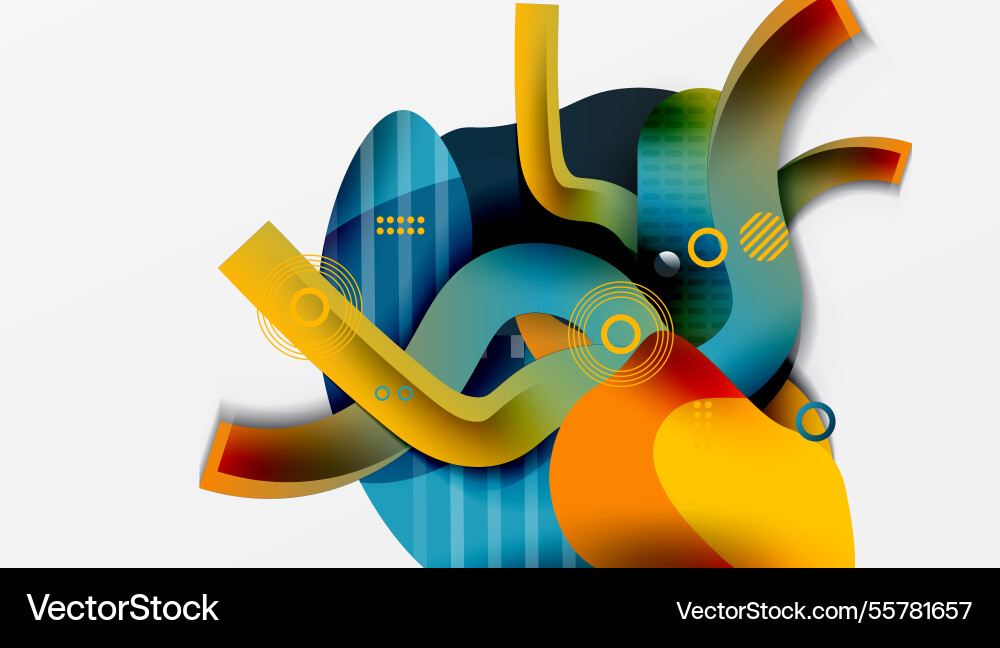 Vibrant abstract background overlapping shapes Vector Image