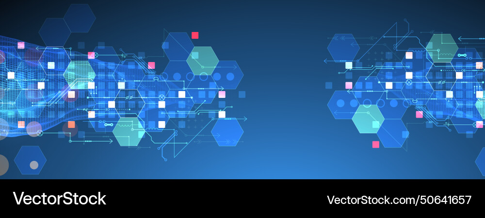 Wireframe big data concept abstract digital Vector Image