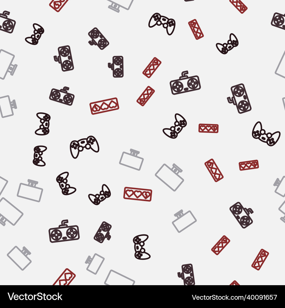 Zeilenspiel-Controller oder Joystick-Computer einstellen vektorbild