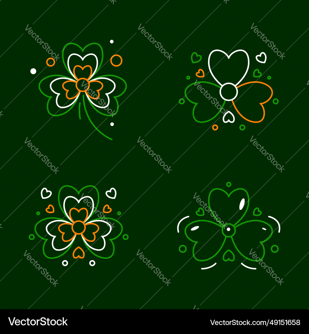 Cloverleaf element design pattern frame collection Cloverleaf element design pattern frame collection Vector Image