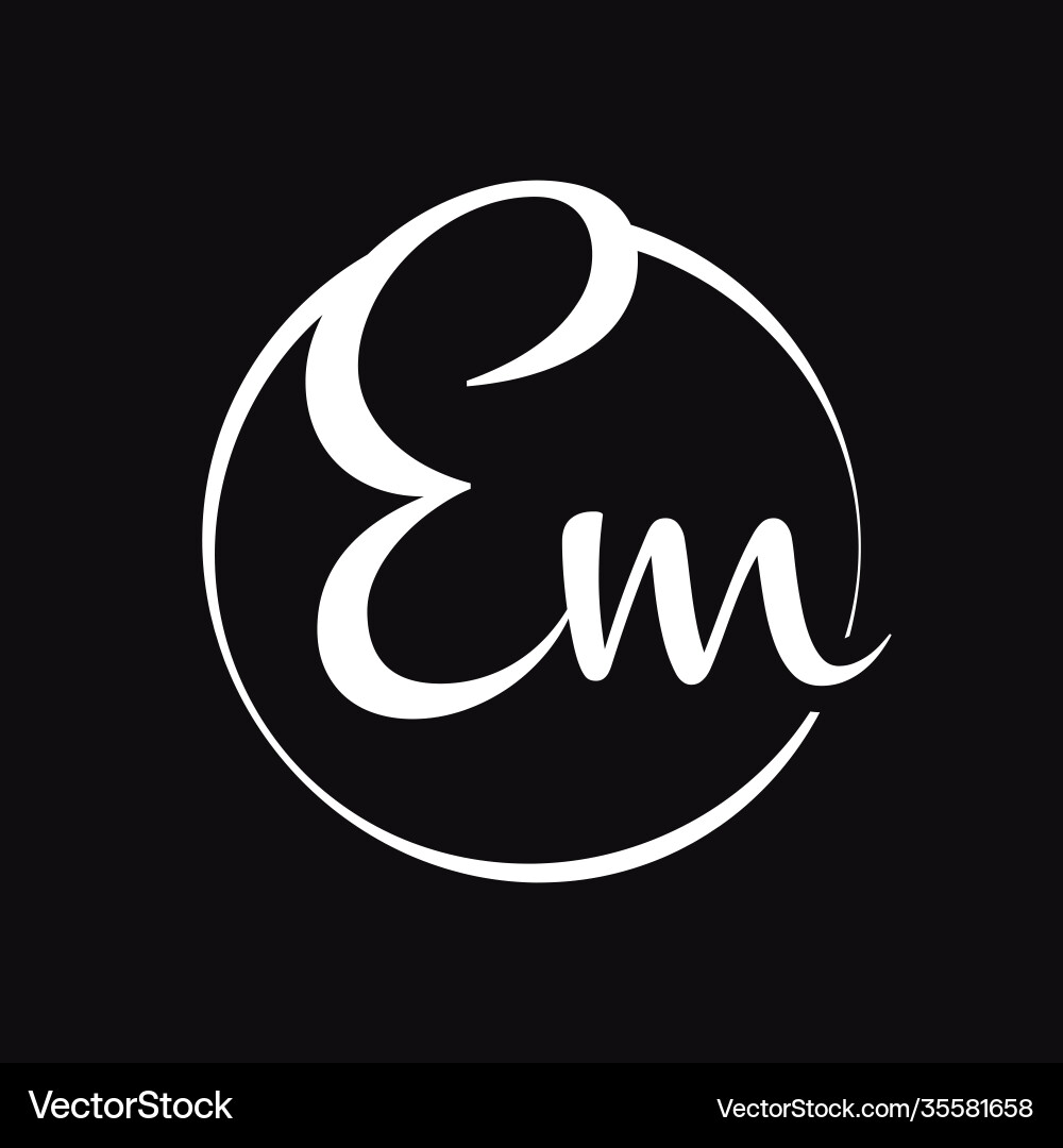 EM Script Logo - Initial Letter Type vector image