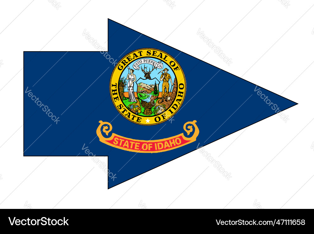 Idaho state flag arrow pointer vector image