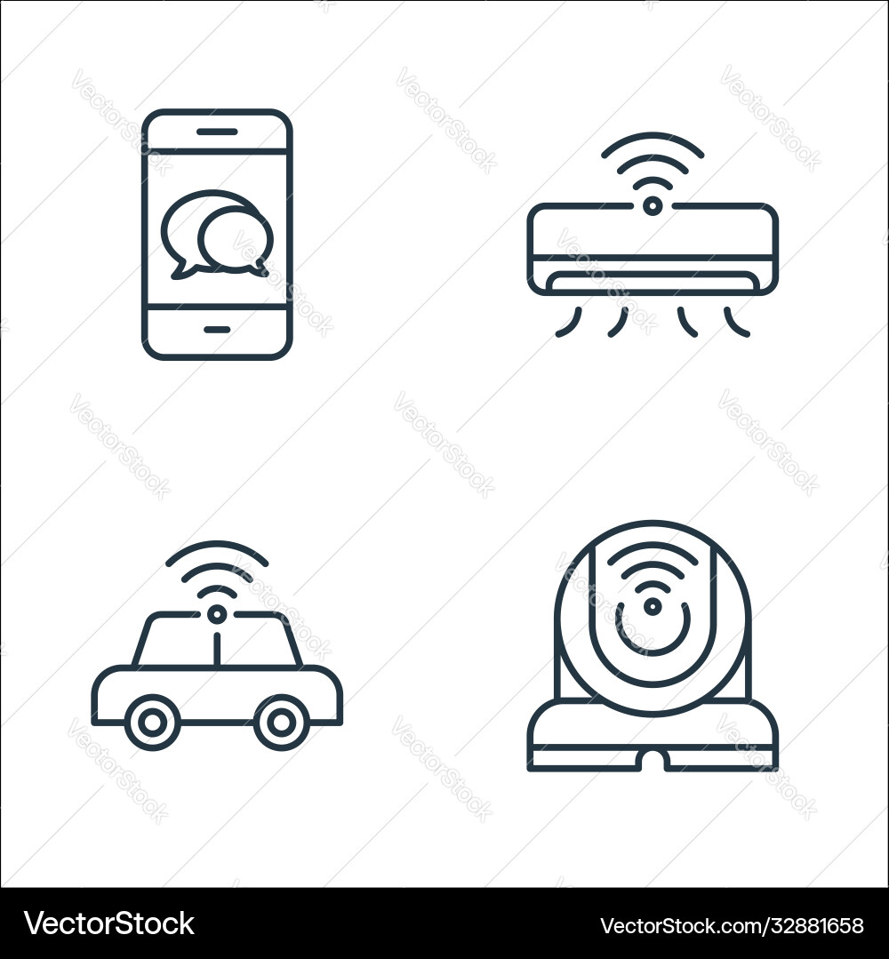 Internet things line icons linear set quality Internet things line icons linear set quality Vector Image