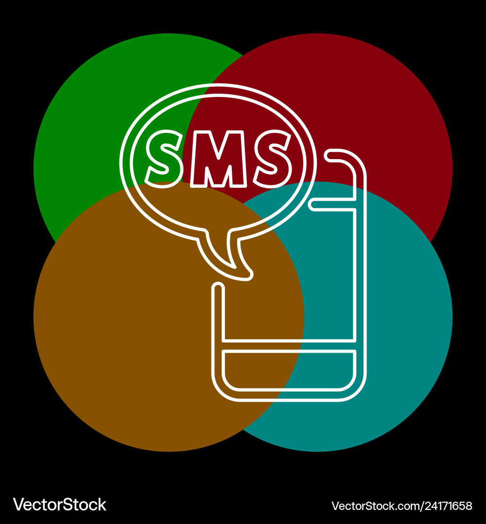 Mobile with text message icon Vector Image