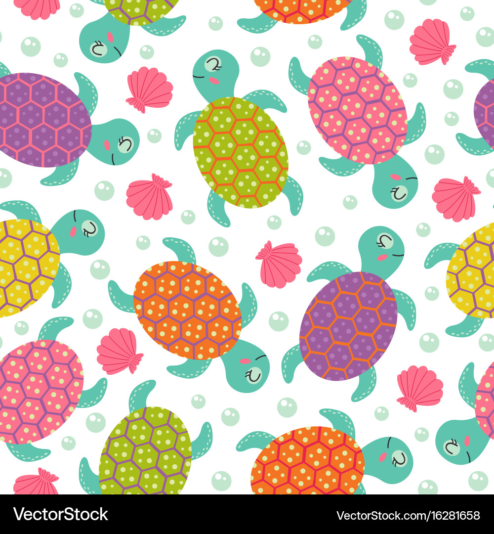 Ocean Turtle Pattern vector image