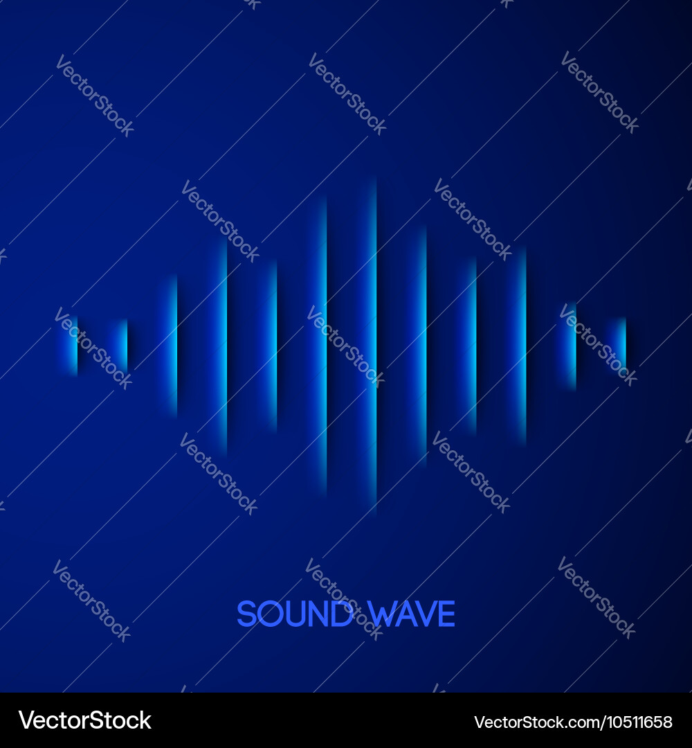 Paper sound waveform with shadow vector image