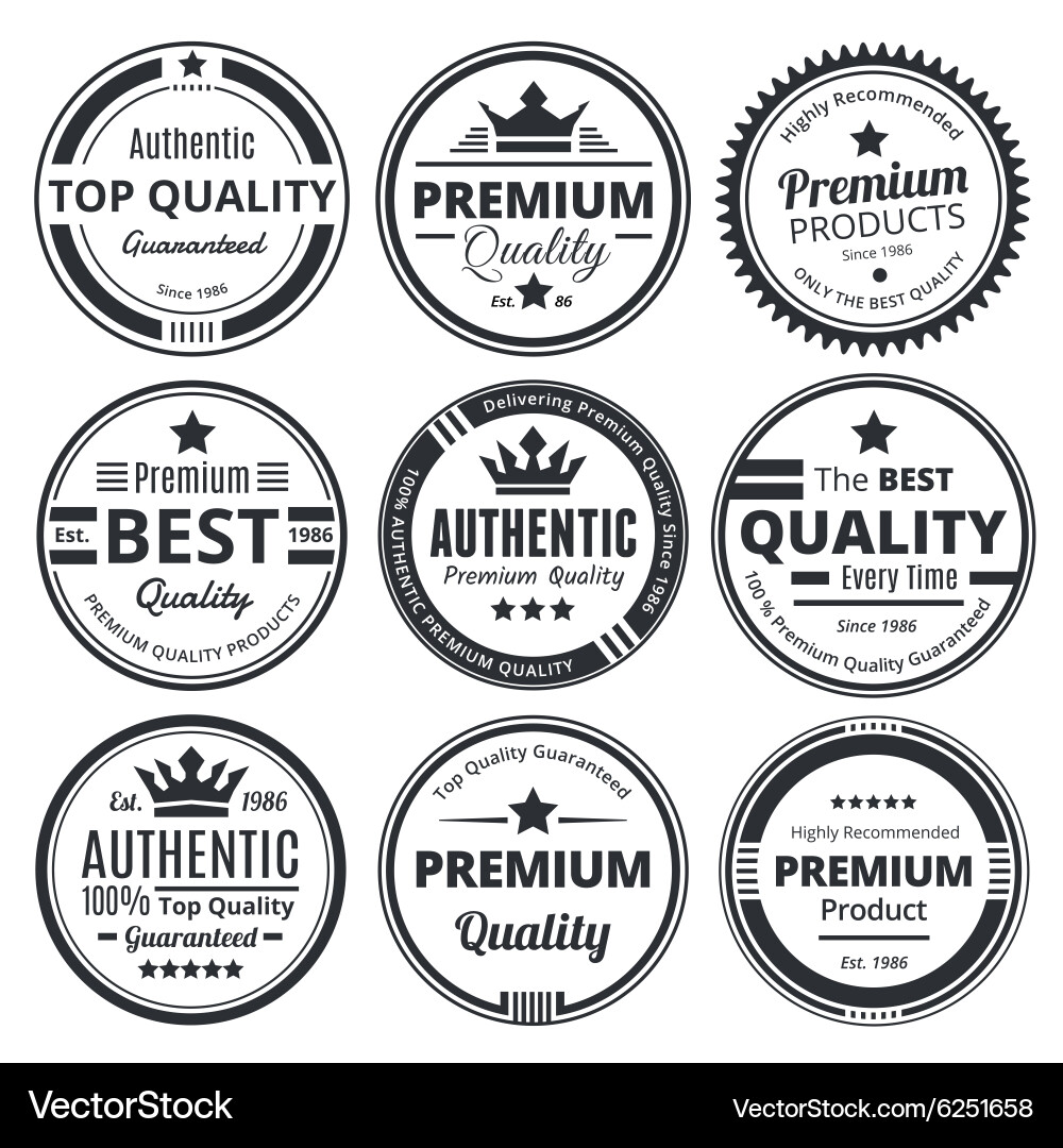 Premium Vintage Badges Vector Image