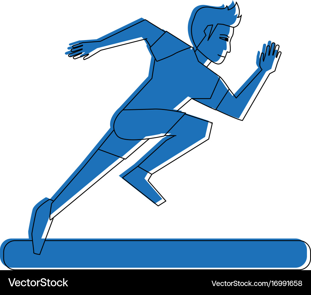 Running man avatar sideview icon image Vector Image