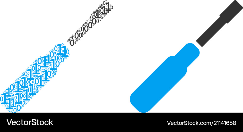 Screwdriver mosaic of binary digits Screwdriver mosaic of binary digits vector image