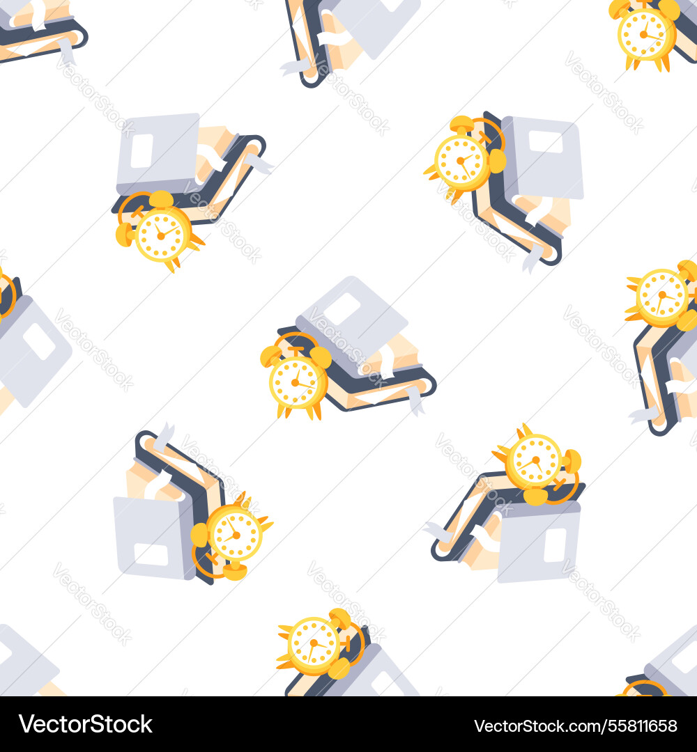 Seamless pattern of books and alarm clock Seamless pattern of books and alarm clock vector image