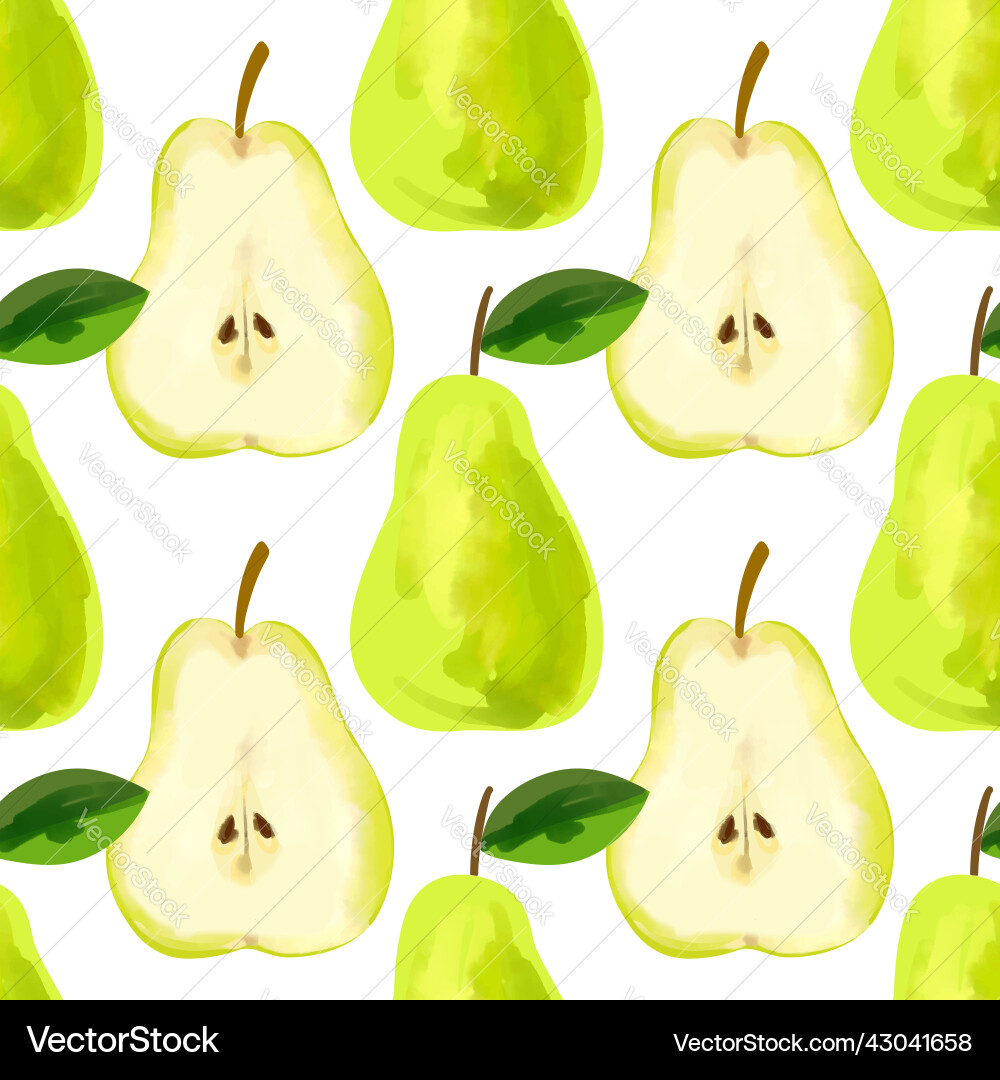 Seamless pattern with i of a pear vector image