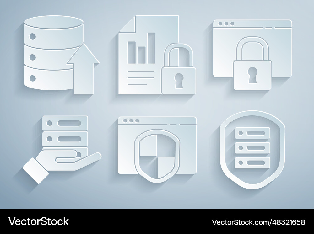 Set browser with shield secure your site https Set browser with shield secure your site https vector image