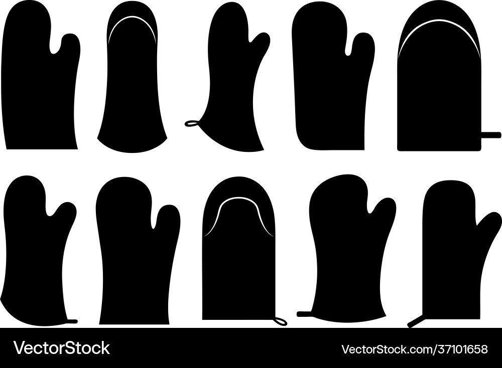 Set different oven mitts Set different oven mitts vector image