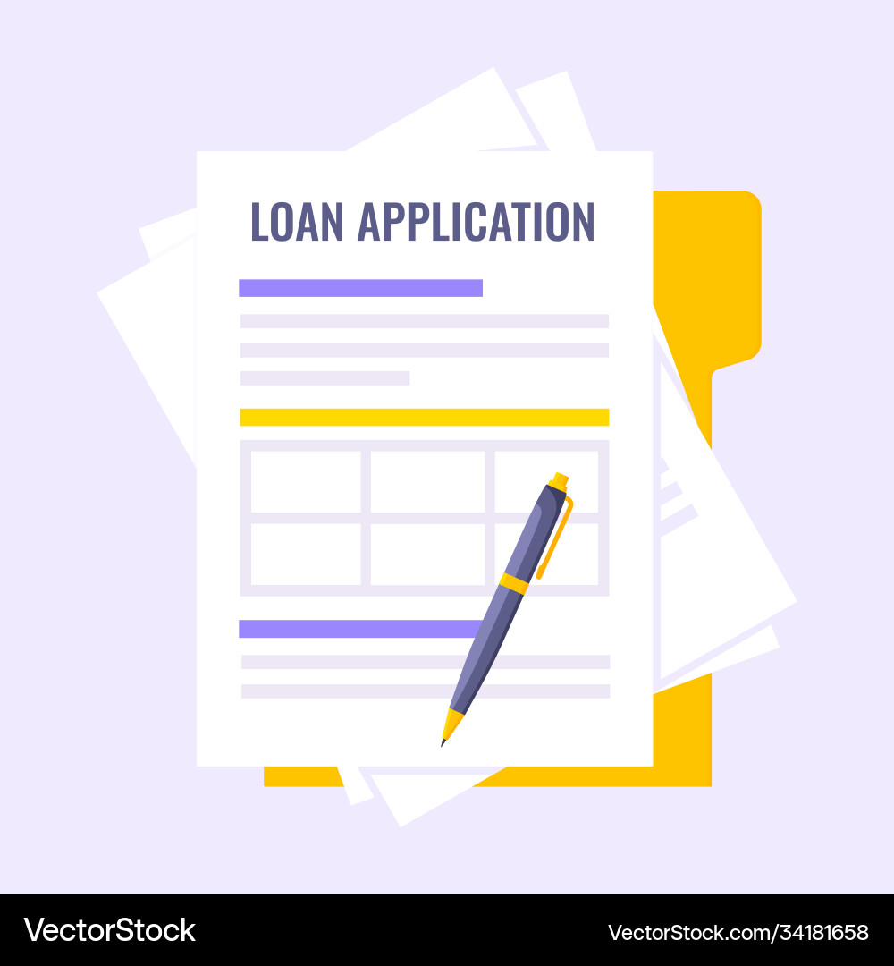Submit loan application document form flat style Submit loan application document form flat style vector image