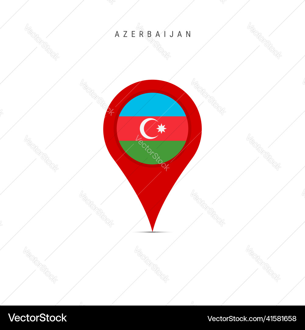 Teardrop map marker with flag of azerbaijan flat Teardrop map marker with flag of azerbaijan flat Vector Image