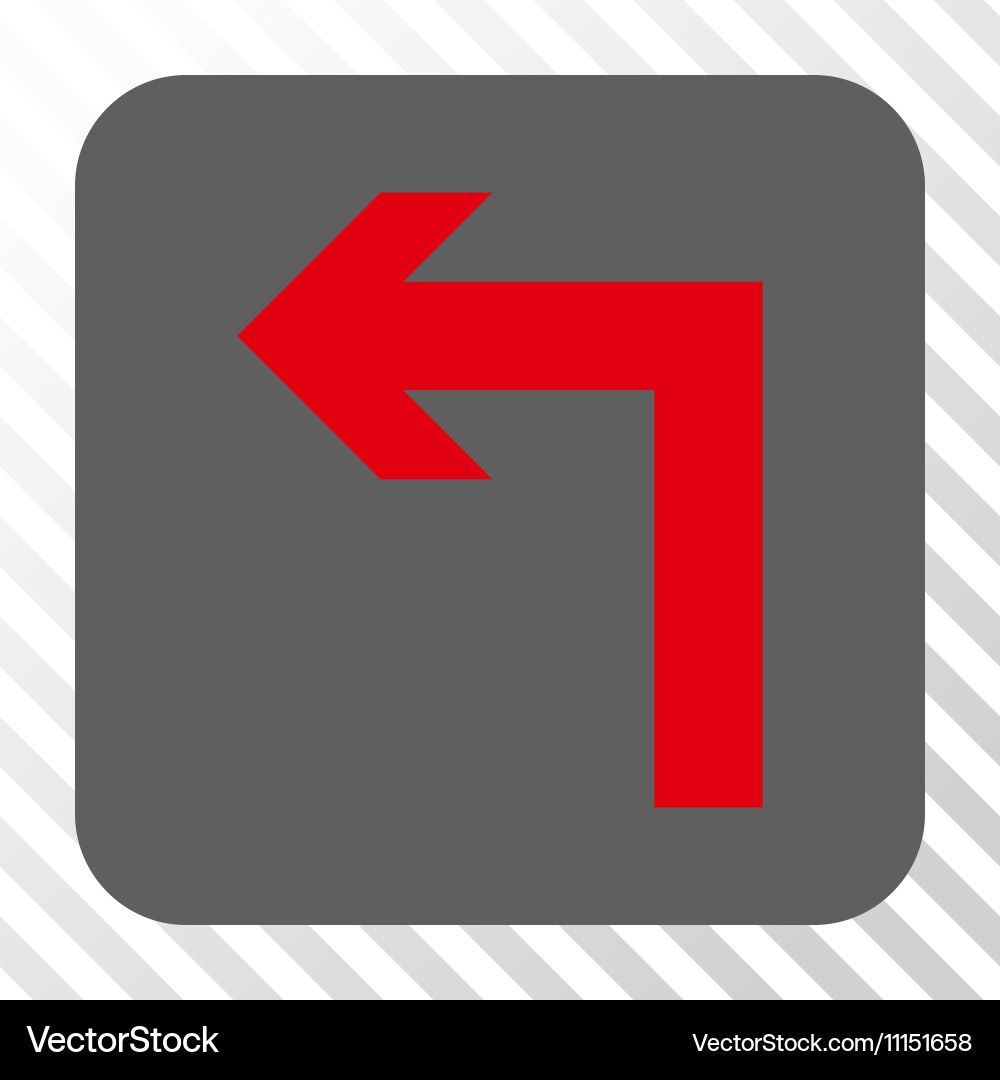 Turn left rounded square button vector image