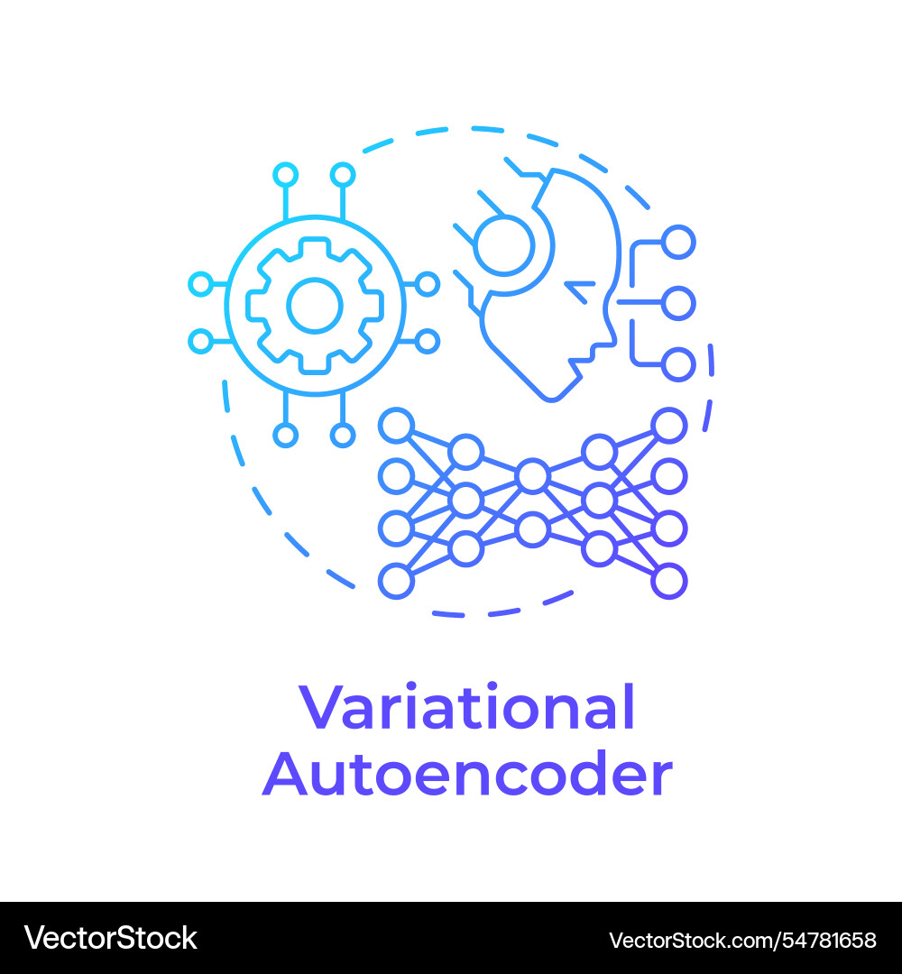 Variation Autoencoder blau Gradienten-Konzept-Ikone Variation Autoencoder blau Gradienten-Konzept-Ikone Vektorbild