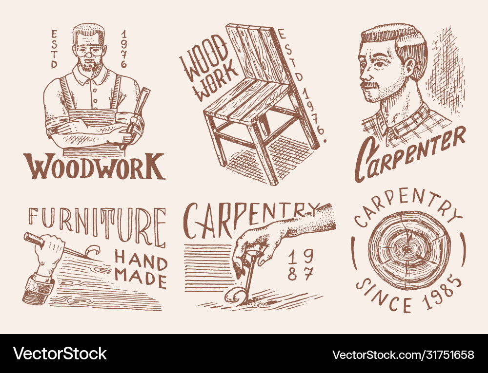 Wooden labels for workshop or signboards Wooden labels for workshop or signboards vector image