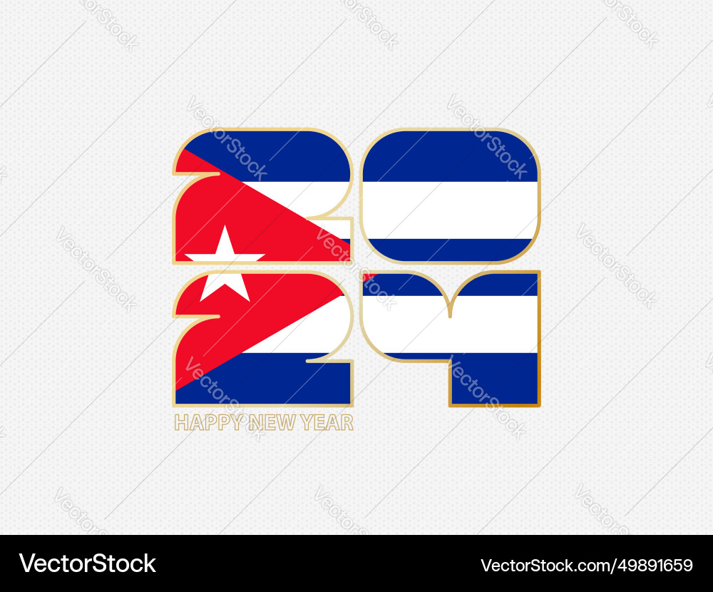 Abstract numbers 2024 with flag of cuba Vector Image
