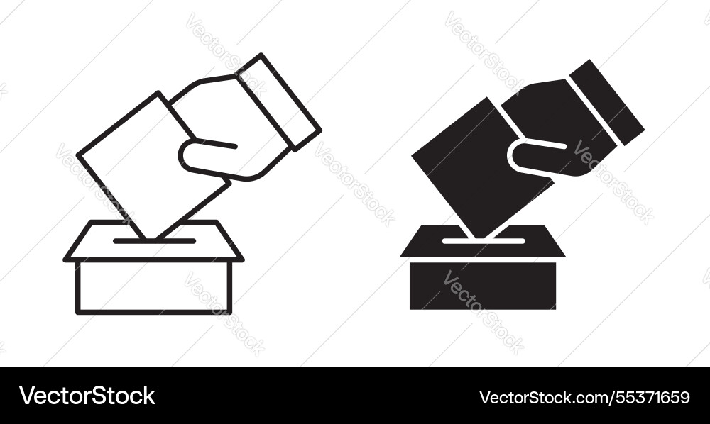 Ballot icon set in thin line for web Vector Image