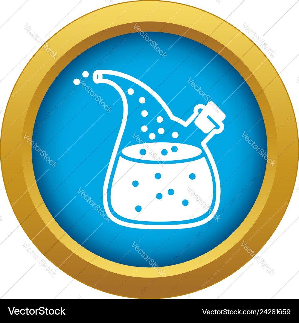 Boiling lab flask icon blue isolated Boiling lab flask icon blue isolated vector image