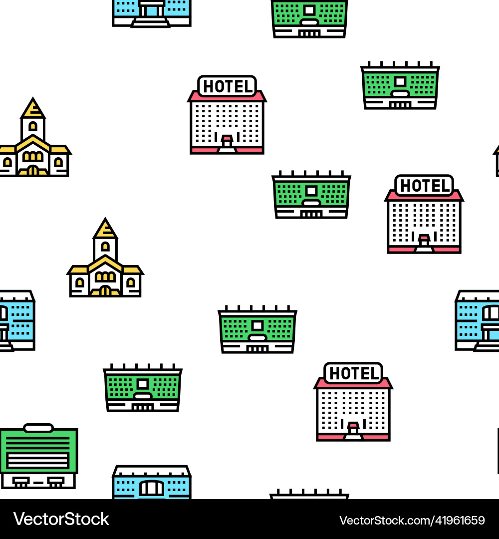 Building architecture seamless pattern Building architecture seamless pattern Vector Image