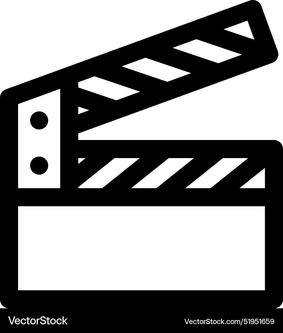 Clapper icon thin linear style design isolated vector image