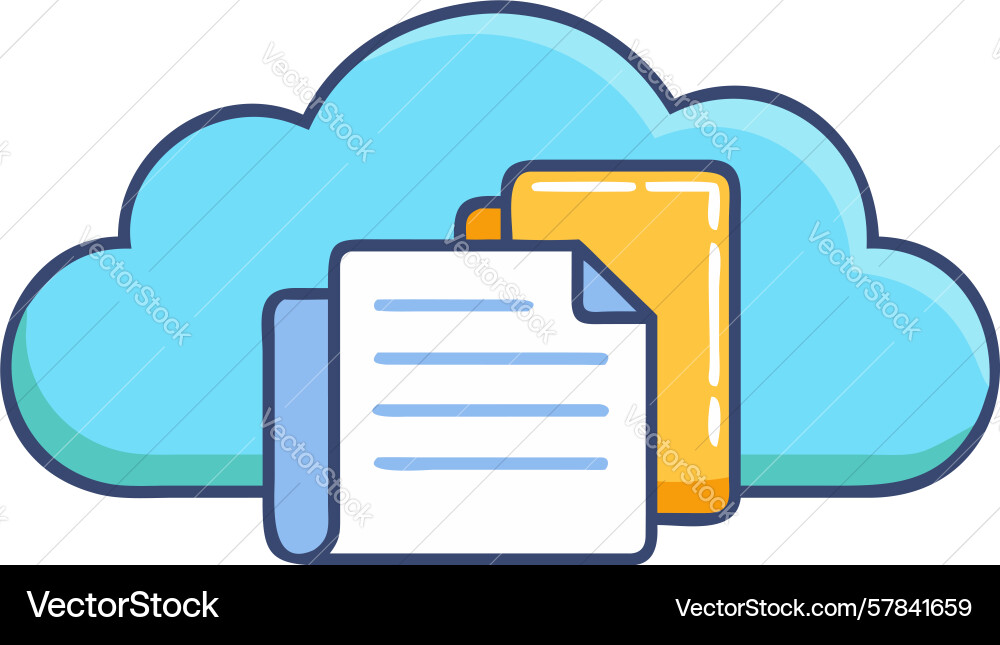 Cloud document storage icon file management vector image