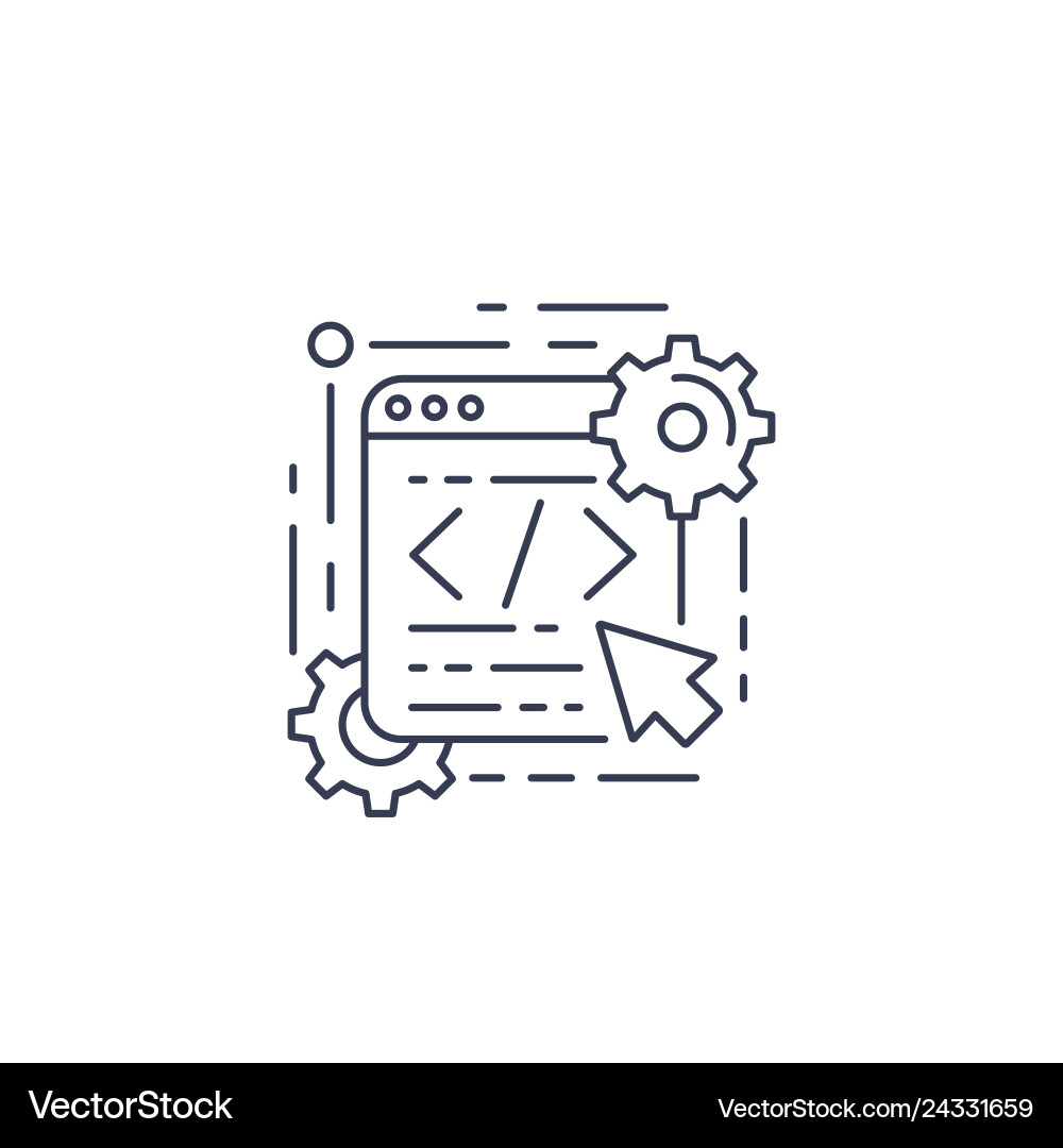 Coding web design app development line icon Coding web design app development line icon Vector Image